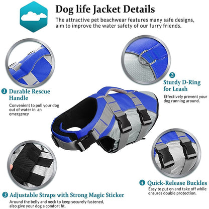 Dog Life Vest - Reflective Colors